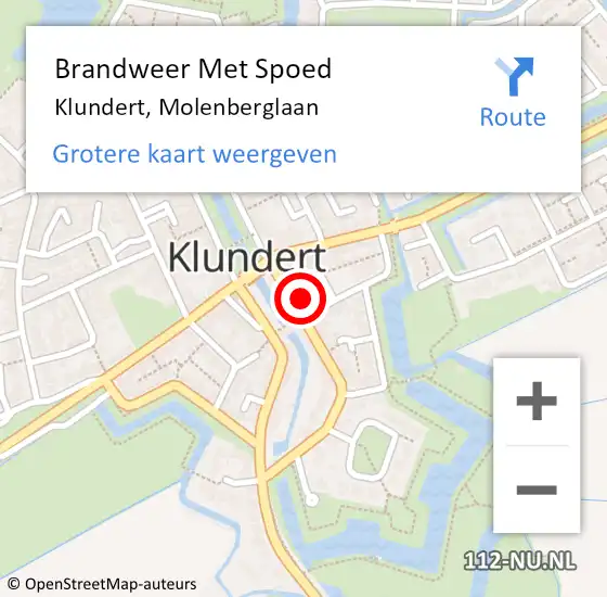 Locatie op kaart van de 112 melding: Brandweer Met Spoed Naar Klundert, Molenberglaan op 31 maart 2022 17:32
