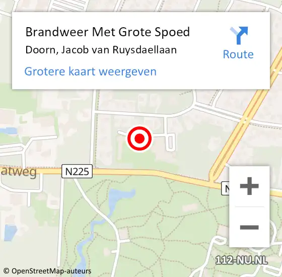 Locatie op kaart van de 112 melding: Brandweer Met Grote Spoed Naar Doorn, Jacob van Ruysdaellaan op 31 maart 2022 18:14