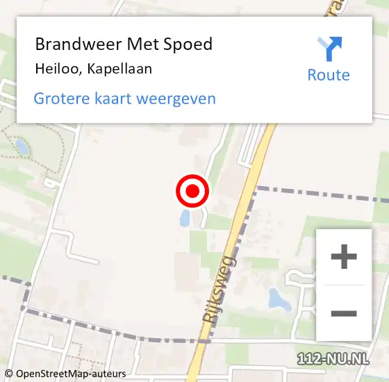 Locatie op kaart van de 112 melding: Brandweer Met Spoed Naar Heiloo, Kapellaan op 31 maart 2022 18:14