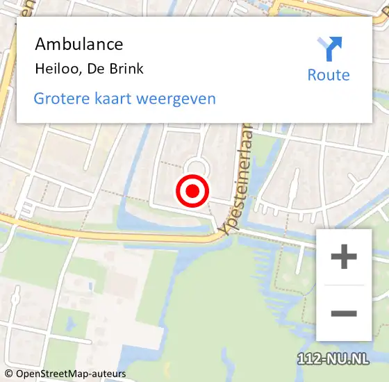 Locatie op kaart van de 112 melding: Ambulance Heiloo, De Brink op 31 maart 2022 18:20