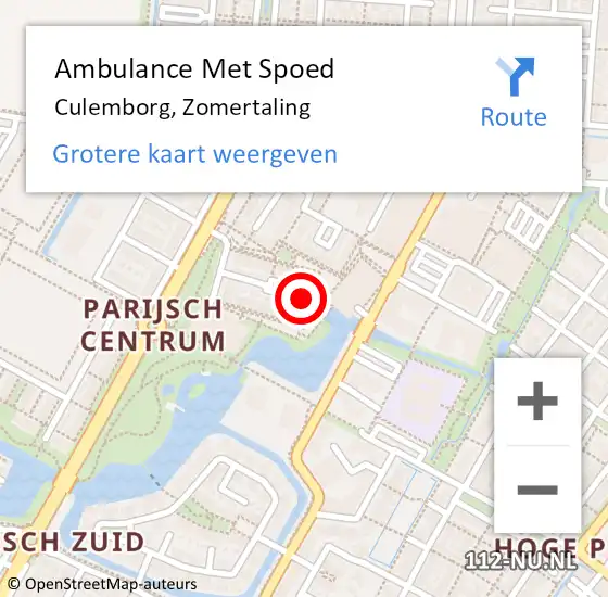 Locatie op kaart van de 112 melding: Ambulance Met Spoed Naar Culemborg, Zomertaling op 31 maart 2022 18:33