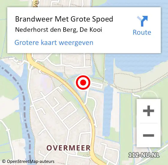 Locatie op kaart van de 112 melding: Brandweer Met Grote Spoed Naar Nederhorst den Berg, De Kooi op 31 maart 2022 18:36