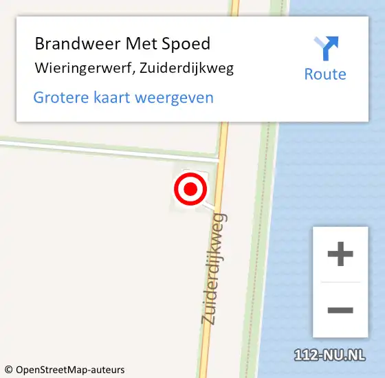 Locatie op kaart van de 112 melding: Brandweer Met Spoed Naar Wieringerwerf, Zuiderdijkweg op 31 maart 2022 19:19