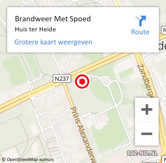 Locatie op kaart van de 112 melding: Brandweer Met Spoed Naar Huis ter Heide op 31 maart 2022 20:00