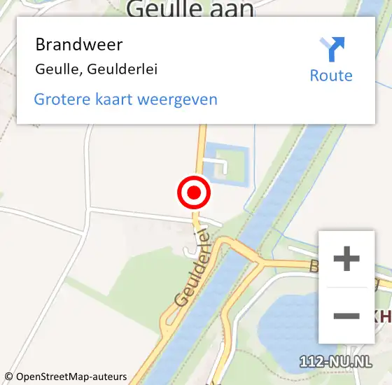 Locatie op kaart van de 112 melding: Brandweer Geulle, Geulderlei op 12 juli 2014 21:07