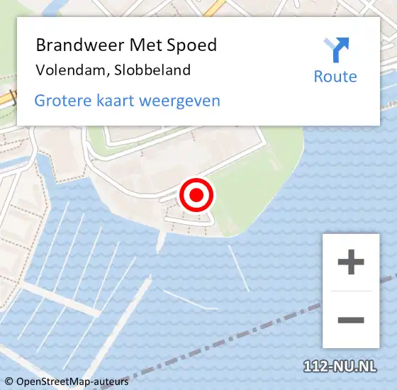 Locatie op kaart van de 112 melding: Brandweer Met Spoed Naar Volendam, Slobbeland op 31 maart 2022 21:26