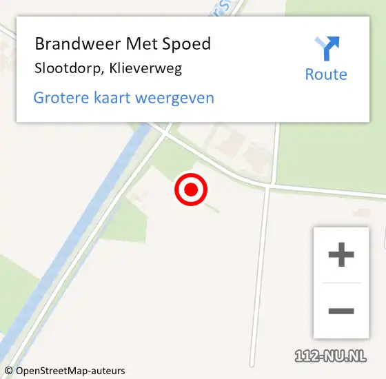 Locatie op kaart van de 112 melding: Brandweer Met Spoed Naar Slootdorp, Klieverweg op 31 maart 2022 21:32