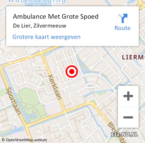 Locatie op kaart van de 112 melding: Ambulance Met Grote Spoed Naar De Lier, Zilvermeeuw op 31 maart 2022 21:47