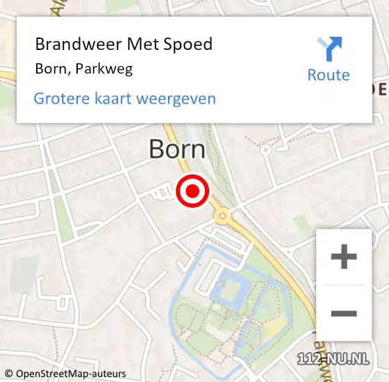 Locatie op kaart van de 112 melding: Brandweer Met Spoed Naar Born, Parkweg op 1 april 2022 01:11