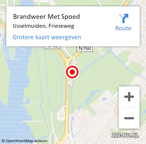 Locatie op kaart van de 112 melding: Brandweer Met Spoed Naar Kampen, Frieseweg op 1 april 2022 03:20
