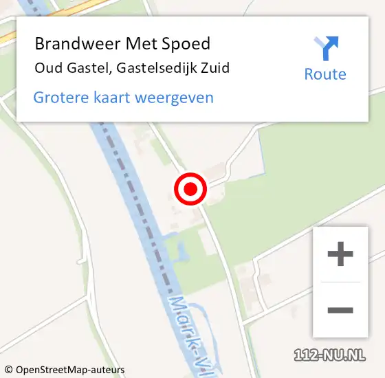 Locatie op kaart van de 112 melding: Brandweer Met Spoed Naar Oud Gastel, Gastelsedijk Zuid op 12 juli 2014 21:37