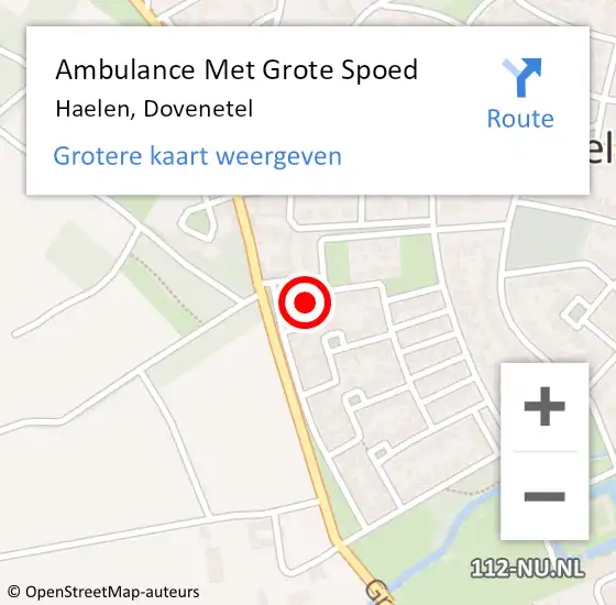 Locatie op kaart van de 112 melding: Ambulance Met Grote Spoed Naar Haelen, Dovenetel op 12 juli 2014 21:38