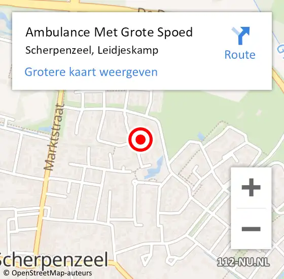 Locatie op kaart van de 112 melding: Ambulance Met Grote Spoed Naar Scherpenzeel, Leidjeskamp op 1 april 2022 07:26