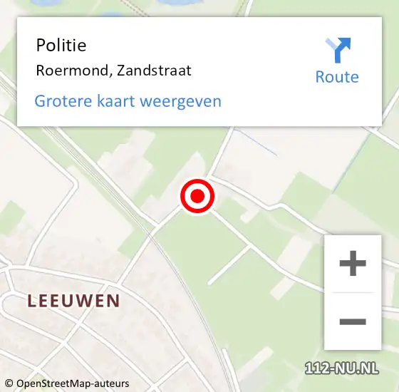 Locatie op kaart van de 112 melding: Politie Roermond, Zandstraat op 1 april 2022 07:47