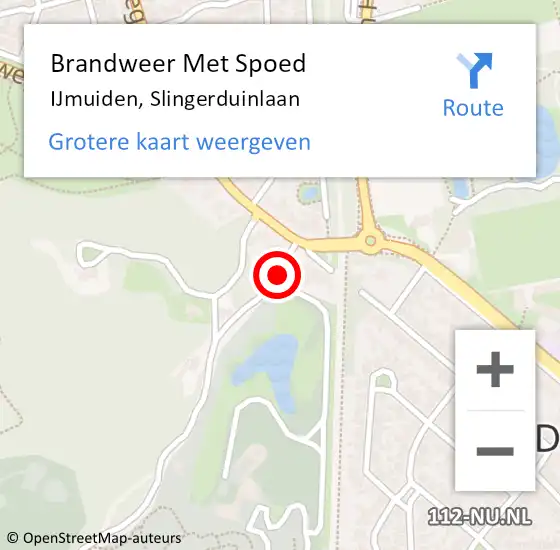 Locatie op kaart van de 112 melding: Brandweer Met Spoed Naar IJmuiden, Slingerduinlaan op 1 april 2022 07:47