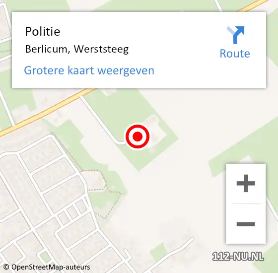 Locatie op kaart van de 112 melding: Politie Berlicum, Werststeeg op 1 april 2022 08:21