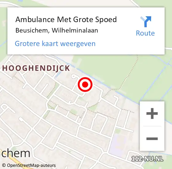 Locatie op kaart van de 112 melding: Ambulance Met Grote Spoed Naar Beusichem, Wilhelminalaan op 1 april 2022 08:36