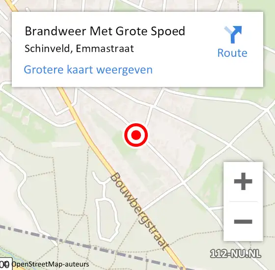 Locatie op kaart van de 112 melding: Brandweer Met Grote Spoed Naar Schinveld, Emmastraat op 1 april 2022 09:52