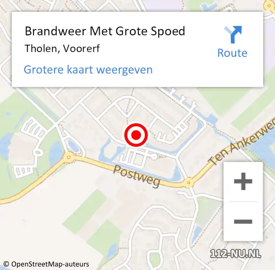 Locatie op kaart van de 112 melding: Brandweer Met Grote Spoed Naar Tholen, Voorerf op 1 april 2022 10:29