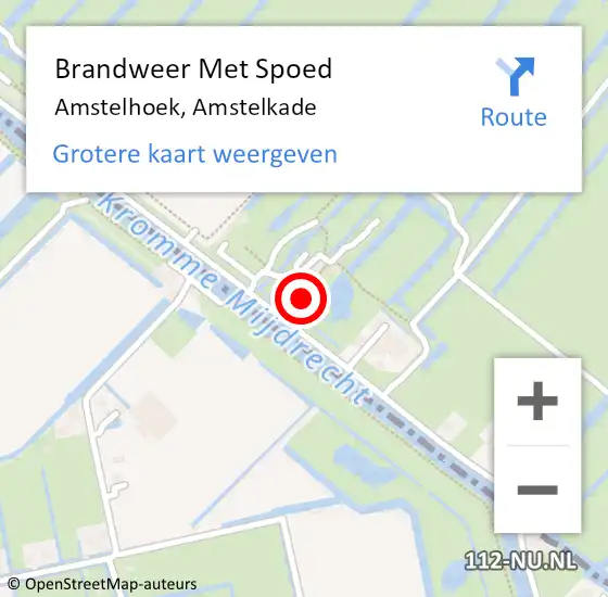 Locatie op kaart van de 112 melding: Brandweer Met Spoed Naar Amstelhoek, Amstelkade op 1 april 2022 10:43