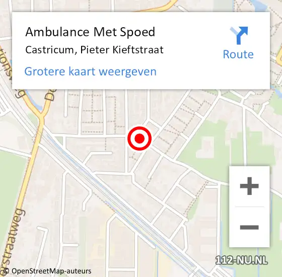 Locatie op kaart van de 112 melding: Ambulance Met Spoed Naar Castricum, Pieter Kieftstraat op 1 april 2022 11:32