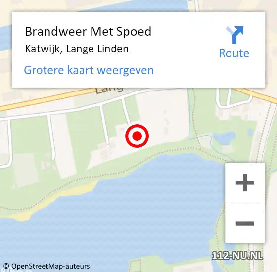 Locatie op kaart van de 112 melding: Brandweer Met Spoed Naar Katwijk, Lange Linden op 1 april 2022 11:46