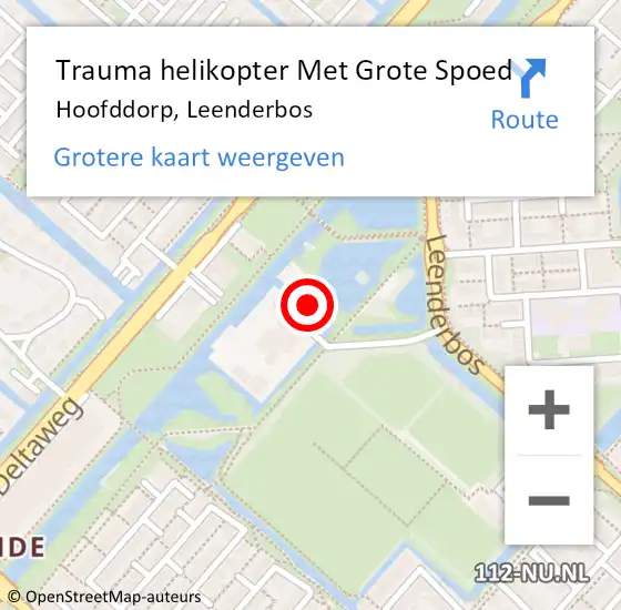 Locatie op kaart van de 112 melding: Trauma helikopter Met Grote Spoed Naar Hoofddorp, Leenderbos op 1 april 2022 11:58