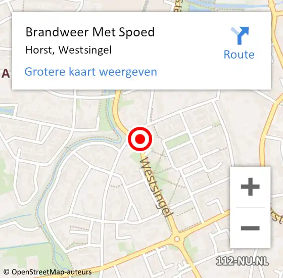 Locatie op kaart van de 112 melding: Brandweer Met Spoed Naar Horst, Westsingel op 1 april 2022 12:17