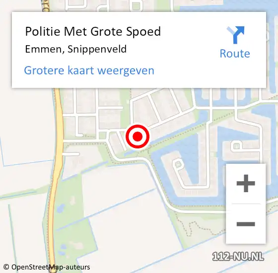 Locatie op kaart van de 112 melding: Politie Met Grote Spoed Naar Emmen, Snippenveld op 1 april 2022 12:20