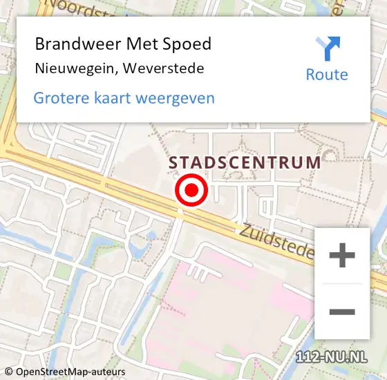 Locatie op kaart van de 112 melding: Brandweer Met Spoed Naar Nieuwegein, Weverstede op 1 april 2022 12:46