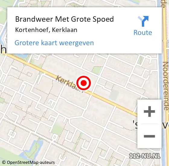 Locatie op kaart van de 112 melding: Brandweer Met Grote Spoed Naar Kortenhoef, Kerklaan op 1 april 2022 12:53