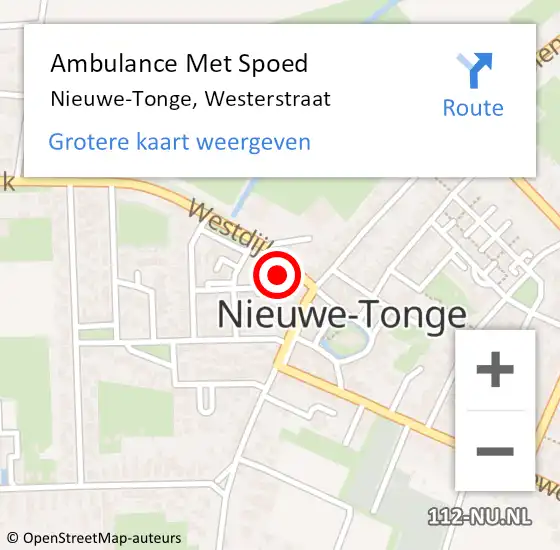 Locatie op kaart van de 112 melding: Ambulance Met Spoed Naar Nieuwe-Tonge, Westerstraat op 1 april 2022 12:55