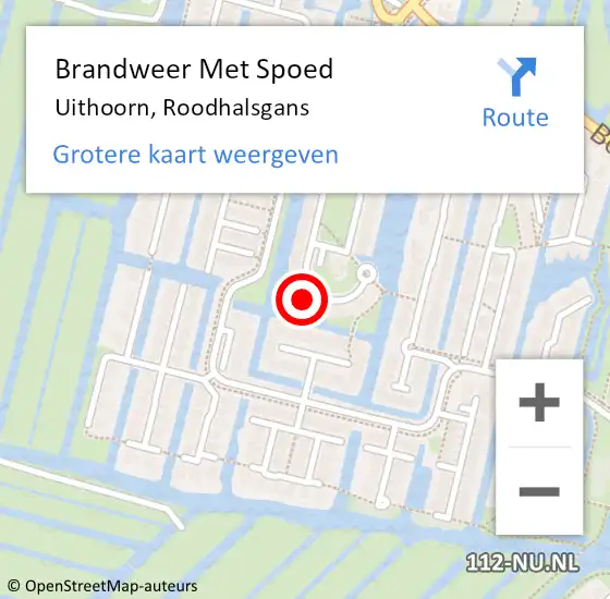 Locatie op kaart van de 112 melding: Brandweer Met Spoed Naar Uithoorn, Roodhalsgans op 1 april 2022 13:08