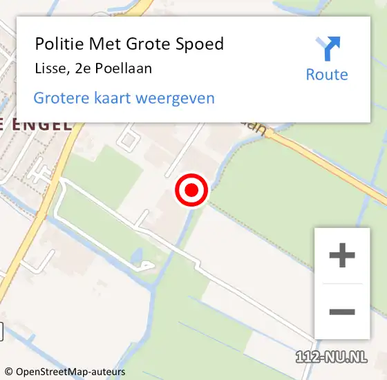 Locatie op kaart van de 112 melding: Politie Met Grote Spoed Naar Lisse, 2e Poellaan op 1 april 2022 13:21