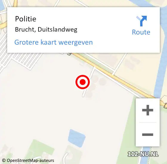 Locatie op kaart van de 112 melding: Politie Brucht, Duitslandweg op 1 april 2022 14:05