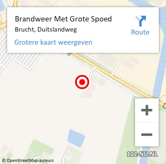 Locatie op kaart van de 112 melding: Brandweer Met Grote Spoed Naar Brucht, Duitslandweg op 1 april 2022 14:06