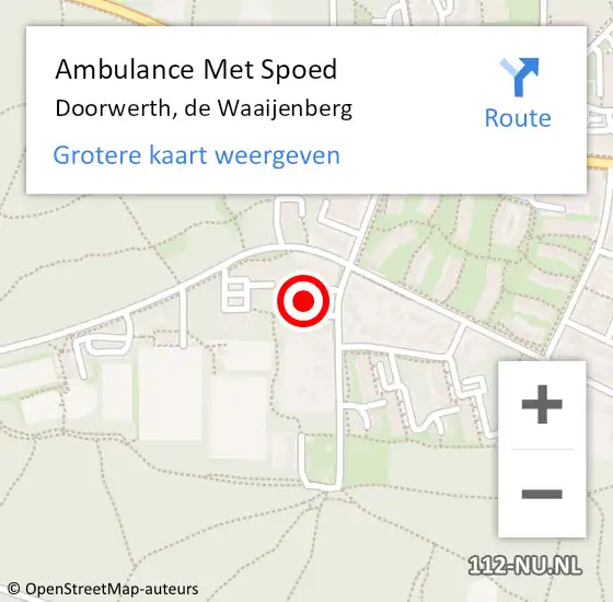 Locatie op kaart van de 112 melding: Ambulance Met Spoed Naar Doorwerth, de Waaijenberg op 1 april 2022 14:13