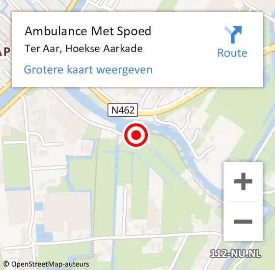 Locatie op kaart van de 112 melding: Ambulance Met Spoed Naar Ter Aar, Hoekse Aarkade op 1 april 2022 14:20