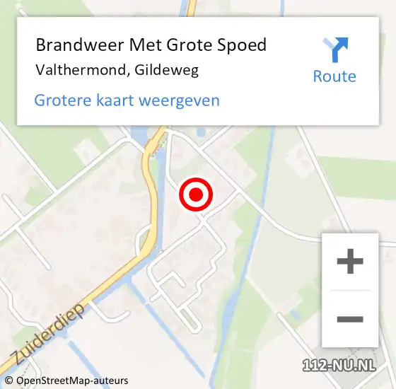 Locatie op kaart van de 112 melding: Brandweer Met Grote Spoed Naar Valthermond, Gildeweg op 1 april 2022 14:23