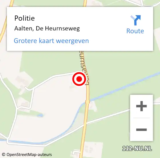 Locatie op kaart van de 112 melding: Politie Aalten, De Heurnseweg op 1 april 2022 14:46