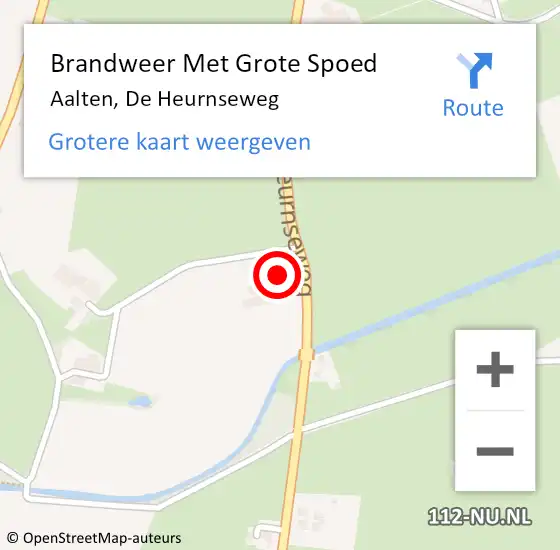 Locatie op kaart van de 112 melding: Brandweer Met Grote Spoed Naar Aalten, De Heurnseweg op 1 april 2022 14:46