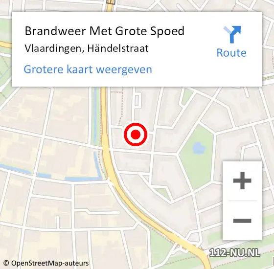 Locatie op kaart van de 112 melding: Brandweer Met Grote Spoed Naar Vlaardingen, Händelstraat op 1 april 2022 14:49