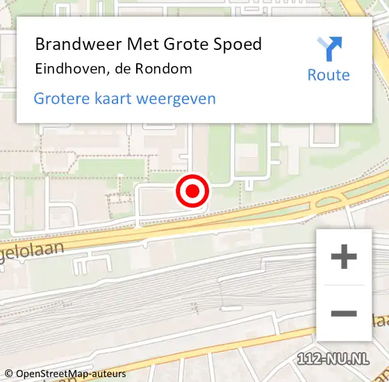 Locatie op kaart van de 112 melding: Brandweer Met Grote Spoed Naar Eindhoven, de Rondom op 1 april 2022 15:17