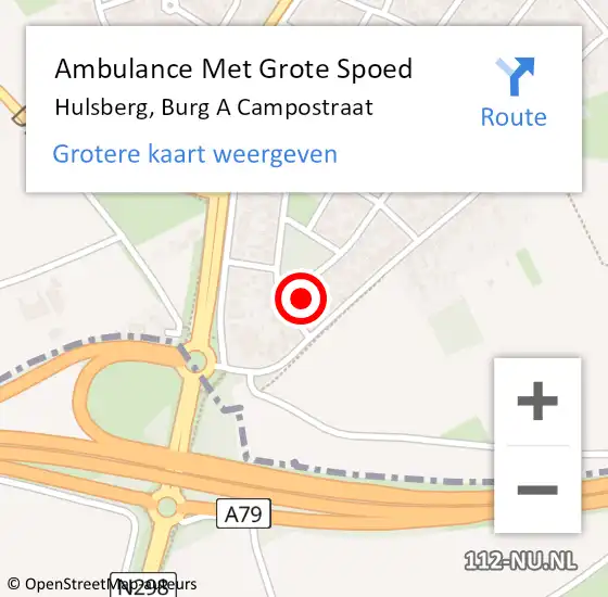 Locatie op kaart van de 112 melding: Ambulance Met Grote Spoed Naar Hulsberg, Burg A Campostraat op 12 juli 2014 23:13