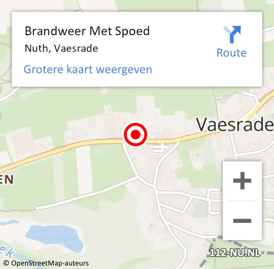 Locatie op kaart van de 112 melding: Brandweer Met Spoed Naar Nuth, Vaesrade op 1 april 2022 16:29