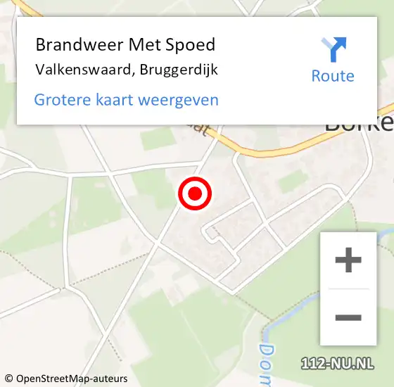 Locatie op kaart van de 112 melding: Brandweer Met Spoed Naar Valkenswaard, Bruggerdijk op 1 april 2022 16:39