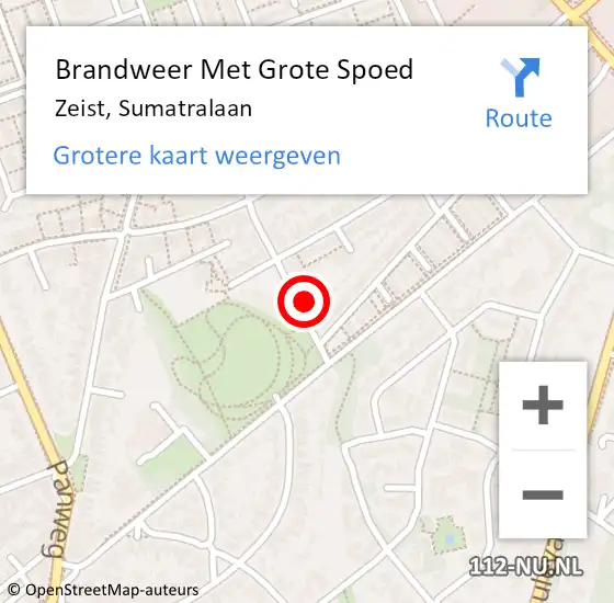 Locatie op kaart van de 112 melding: Brandweer Met Grote Spoed Naar Zeist, Sumatralaan op 1 april 2022 16:39