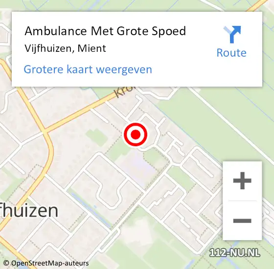 Locatie op kaart van de 112 melding: Ambulance Met Grote Spoed Naar Vijfhuizen, Mient op 1 april 2022 16:43