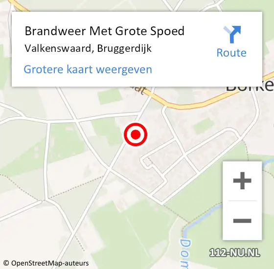 Locatie op kaart van de 112 melding: Brandweer Met Grote Spoed Naar Valkenswaard, Bruggerdijk op 1 april 2022 16:59