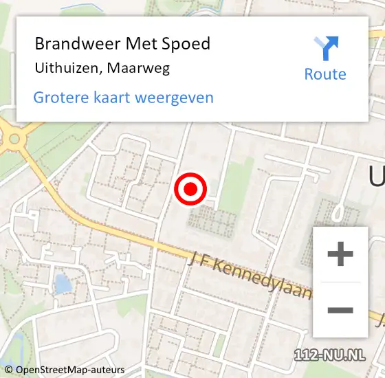 Locatie op kaart van de 112 melding: Brandweer Met Spoed Naar Uithuizen, Maarweg op 12 juli 2014 23:37